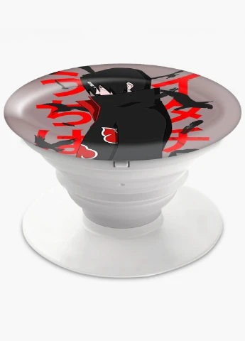 Попсокет (Popsockets) держатель для смартфона Итачи Учиха (Itachi Uchiha) (8754-2817) Черный MobiPrint (221548638)