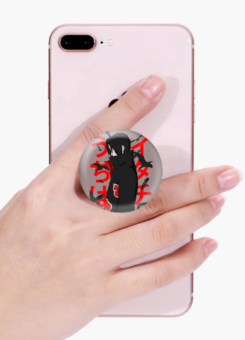 Попсокет (Popsockets) держатель для смартфона Итачи Учиха (Itachi Uchiha) (8754-2817) Черный MobiPrint (221548638)