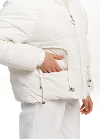 Белая зимняя женский пуховик куртка натуральный пух водоотталкивающий зима осень 8802 белый Actors