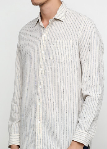 Молочная кэжуал рубашка в полоску Ralph Lauren с длинным рукавом