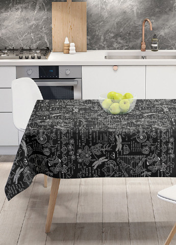 Скатерть льняная "Версаль черный" 1.5м х 1.1м (кухонный стол) Homedec - (189515672)