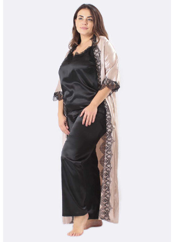 Комбинированный демисезонный комплект халат + штаны + майка Ghazel