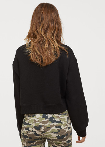Черный свитшот H&M однотонный (116180107)