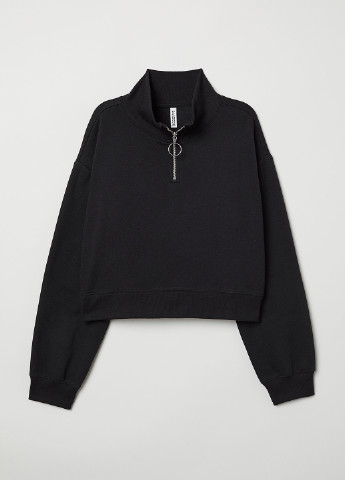 Черный свитшот H&M однотонный (116180107)