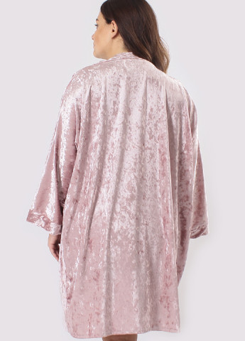 Пудровий демісезонний комплект (нічна сорочка, халат) Ghazel