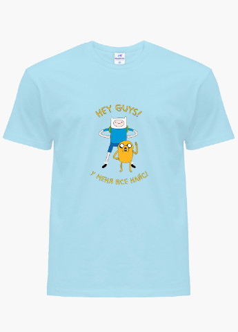 Голубая демисезонная футболка детская финн и джейк пес время приключений (finn & jake the dog adventure time)(9224-1579) MobiPrint