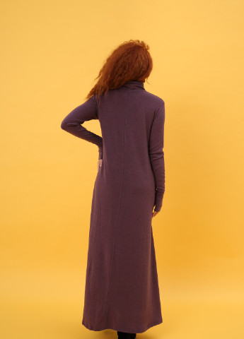 Сливовое кэжуал длинное платье с ангоры стильного цвета INNOE однотонное