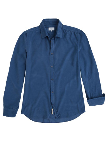 Синяя кэжуал рубашка однотонная Pepe Jeans с длинным рукавом