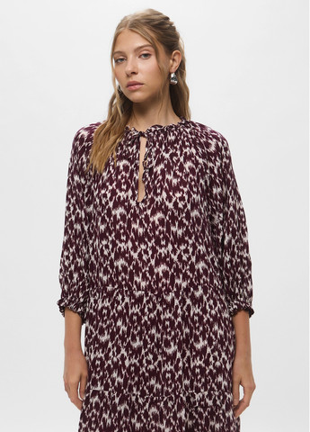 Комбинированное кэжуал платье а-силуэт H&M с абстрактным узором