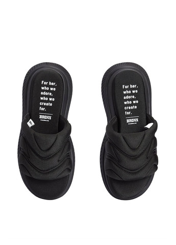 Черные шлепанцы Bronx с вышивкой, с логотипом
