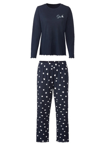 Темно-синя всесезон піжама (лонгслів, штани) лонгслів + брюки Esmara