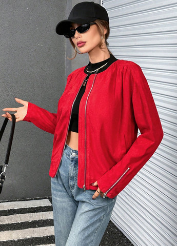 Бомбер SHEIN бейсбольний на блискавці (323082474)