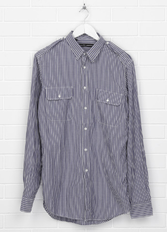 Серая кэжуал рубашка в полоску Ralph Lauren с длинным рукавом