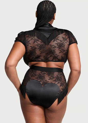 Черный демисезонный комплект (топ, трусики) Victoria's Secret