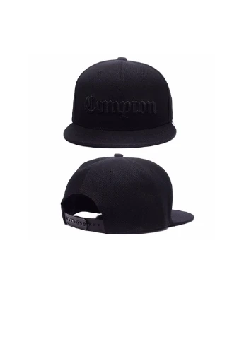 Кепка снепбек Compton 3 с прямым козырьком Черная, Унисекс NoName Cнепбек (250377587)