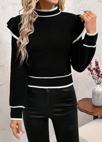 Чорно-білий демісезонний светр SHEIN