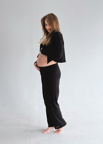 Черная всесезон пижама для беременных (кофта, брюки) кофта + брюки Kari Shop Atelier