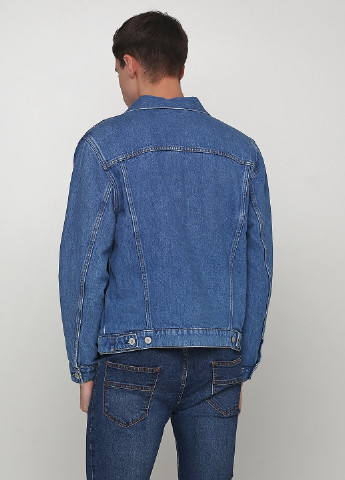 Синяя демисезонная джинсовая куртка Mango