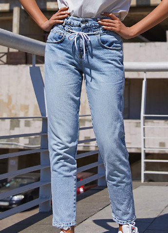 Світло-блакитні джинси з високою талією SL.IRA - (188445077)