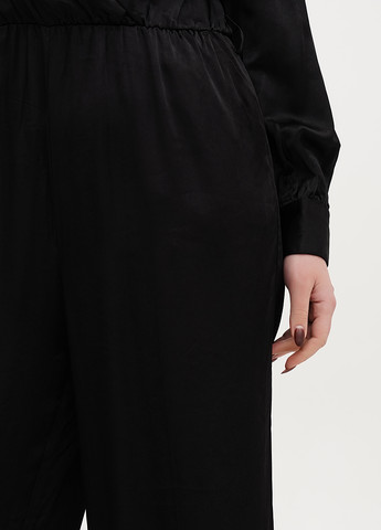 Комбинезон C&A комбинезон-брюки однотонный чёрный кэжуал вискоза