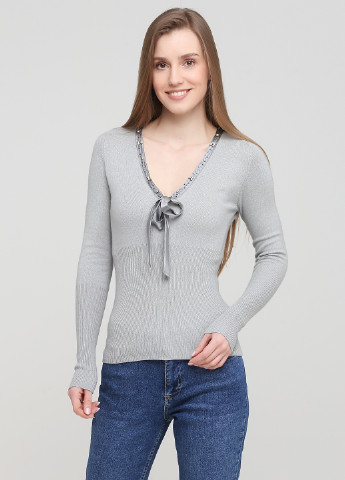 Светло-серый демисезонный пуловер пуловер Roberto Cavalli