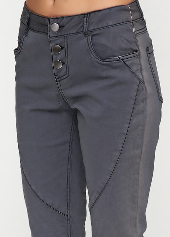 Темно-серые кэжуал демисезонные со средней талией брюки Jean Pascale