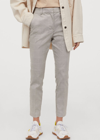 Светло-серые кэжуал летние классические брюки H&M
