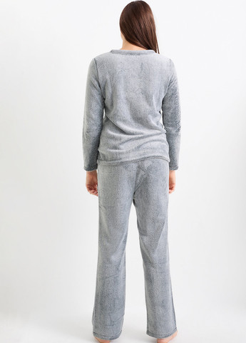Серая зимняя пижама (лонгслив, брюки) C&A