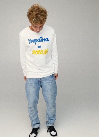 Білий свитшот мужской basic /no flis/ YAPPI малюнок (254557558)