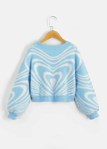 Голубой демисезонный кардиган SHEIN