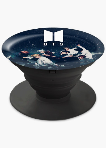 Попсокет (Popsockets) тримач для смартфону БТС (BTS) (8754-1097) Чорний MobiPrint (216748249)