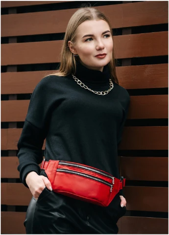 Жіноча сумка на пояс (бананка) 30,5х14 см Sambag (210478380)