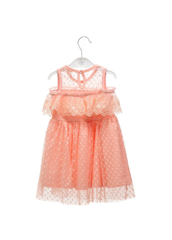 Персикова сукня з мереживом (14316-98g-peach) Breeze (251326530)