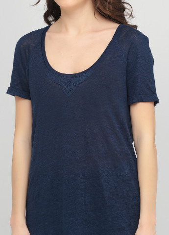 Темно-синяя летняя футболка Promod