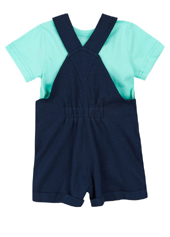 Синій літній комплект (футболка, напівкомбінезон) Ляля