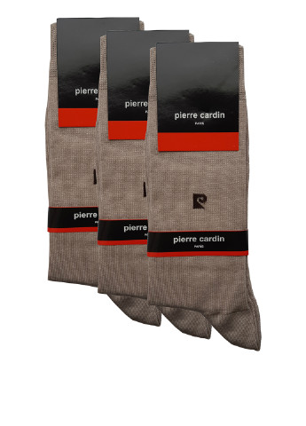 Носки (3 пары) Pierre Cardin логотипы бежевые повседневные