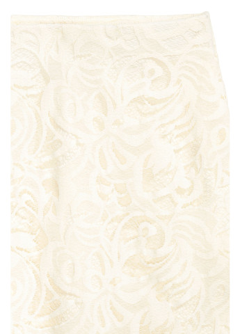 Молочная кэжуал однотонная юбка H&M карандаш