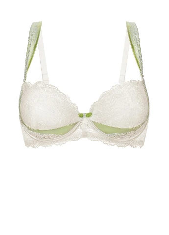 Молочний балконет бюстгальтер жіночий push-up gracija-rim pistachio zephyr 75c молочний/св.зелений 45200 Gracija Rim з кісточками поліамід