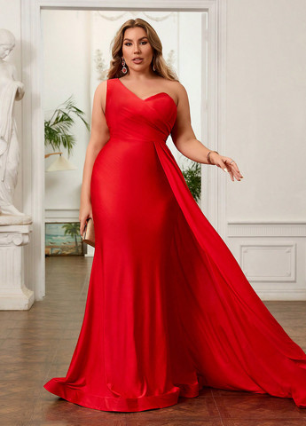 Красное вечернее платье годе SHEIN однотонное