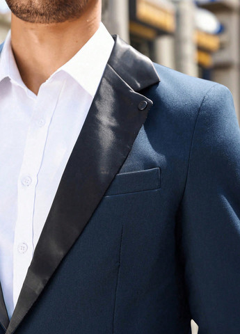 Темно-синий демисезонный костюм (пиджак, брюки) брючный SHEIN