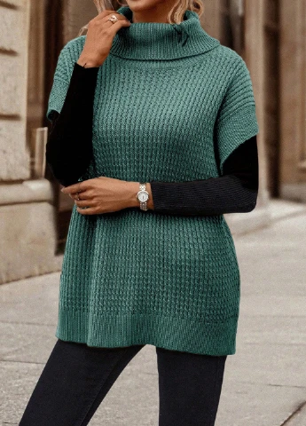 Бирюзовый демисезонный свитер SHEIN