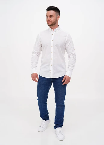 Белая кэжуал рубашка однотонная Trend Collection
