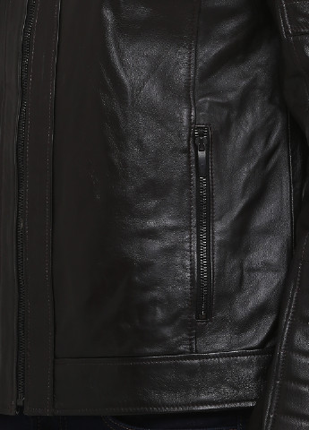 Темно-коричнева демісезонна куртка шкіряна Egzotic