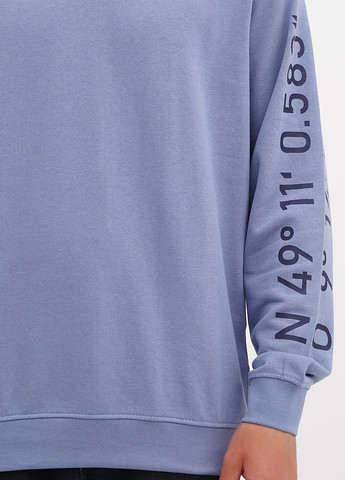 Мужской свитер, свитшот Livergy - Прямой крой надпись голубой кэжуал хлопок - (259499485)