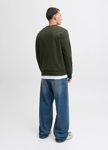 Хакі світшот Jack & Jones логотип без декору (354686467)