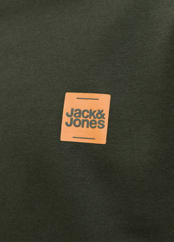Хакі світшот Jack & Jones логотип без декору (354686467)