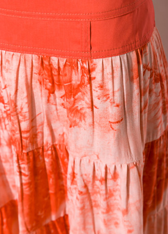 Коралловая кэжуал с абстрактным узором юбка Time of Style клешированная