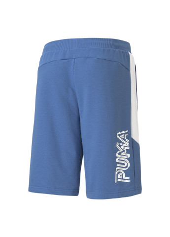 Шорты Modern Sports Men's Shorts Puma однотонные синие спортивные хлопок, полиэстер, эластан