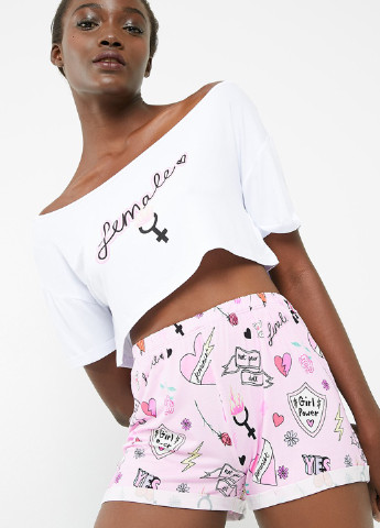 Комбинированная всесезон пижама (топ, шорты) Missguided