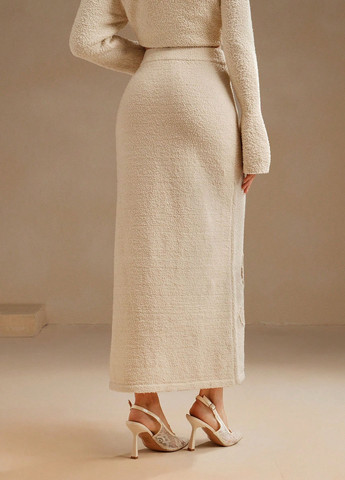 Светло-бежевая кэжуал однотонная юбка SHEIN карандаш